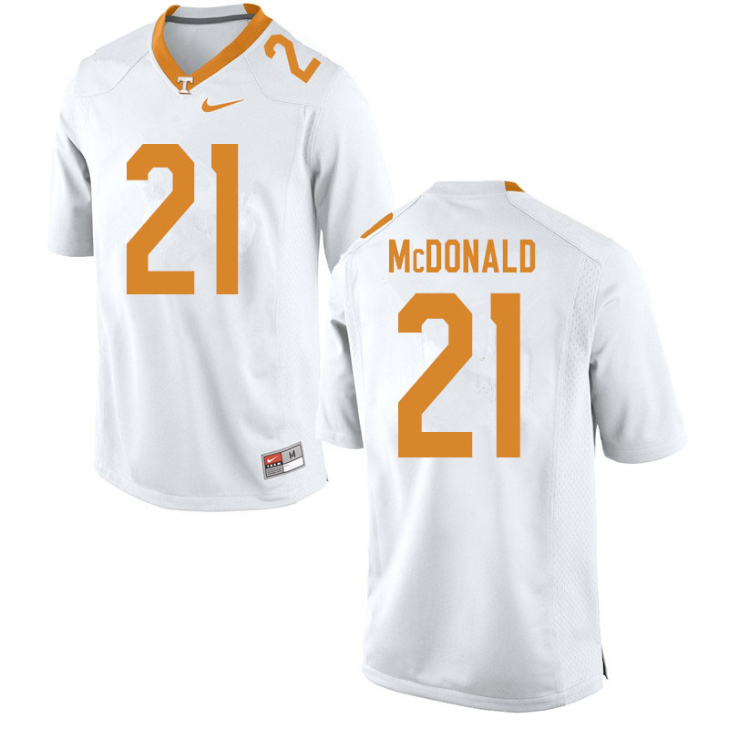 Men #21 Tamarion McDonald Tennessee Volunteers College Football Jerseys Sale-White - Click Image to Close
